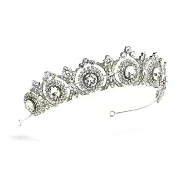 New Bridal Rhinestone Tiara Crown Wedding Silver main image 6